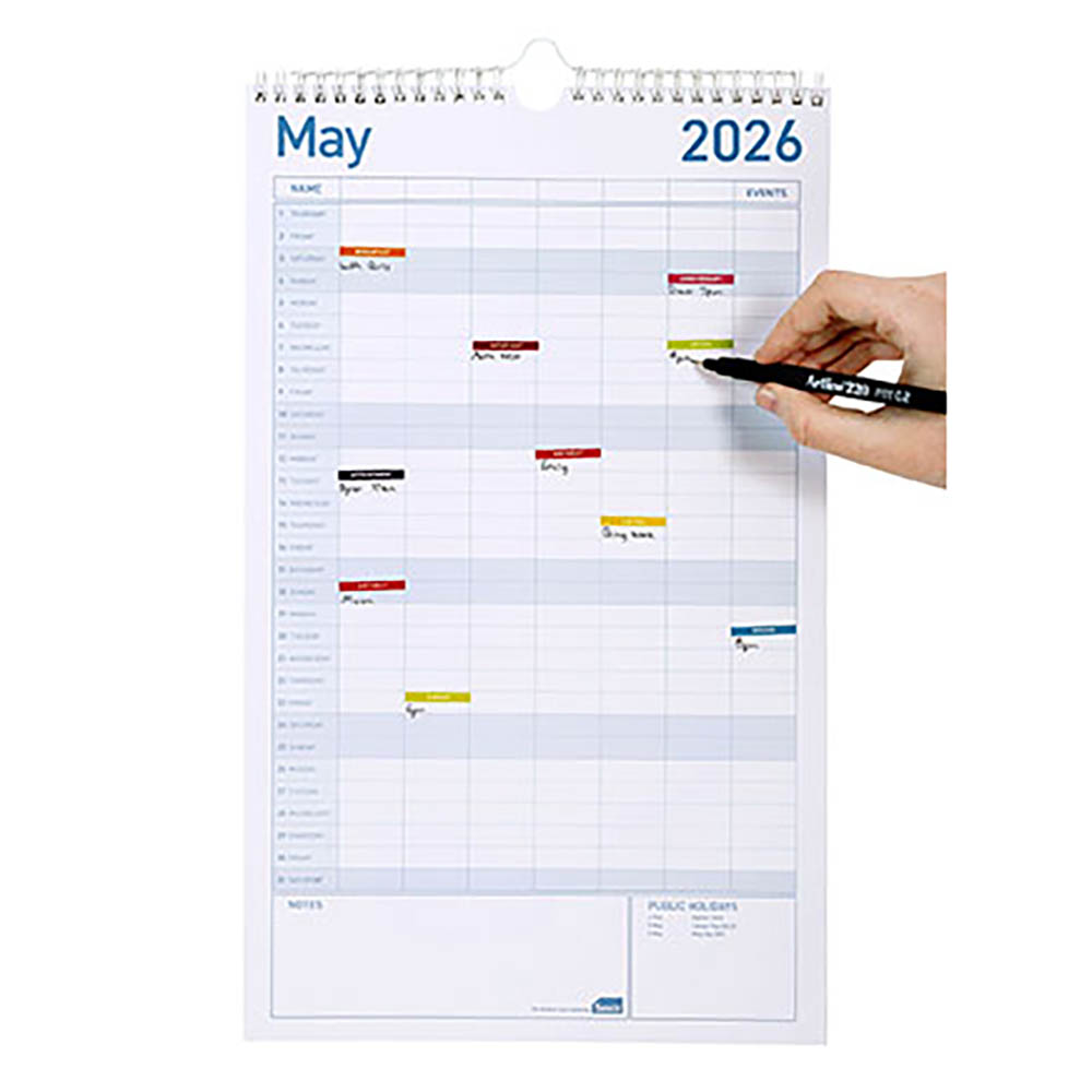 Image for SASCO 10540 FAMILY 250 X 410MM ACTIVITY WALL CALENDAR from Mitronics Corporation