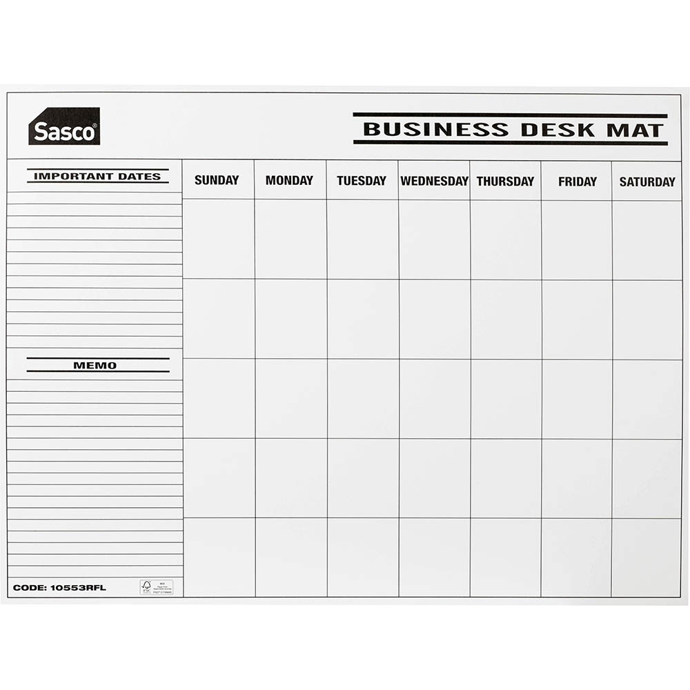 SASCO DESK PLANNER CALENDAR UNDATED MONTH TO VIEW REFILL PACK 12 |  | 7105167