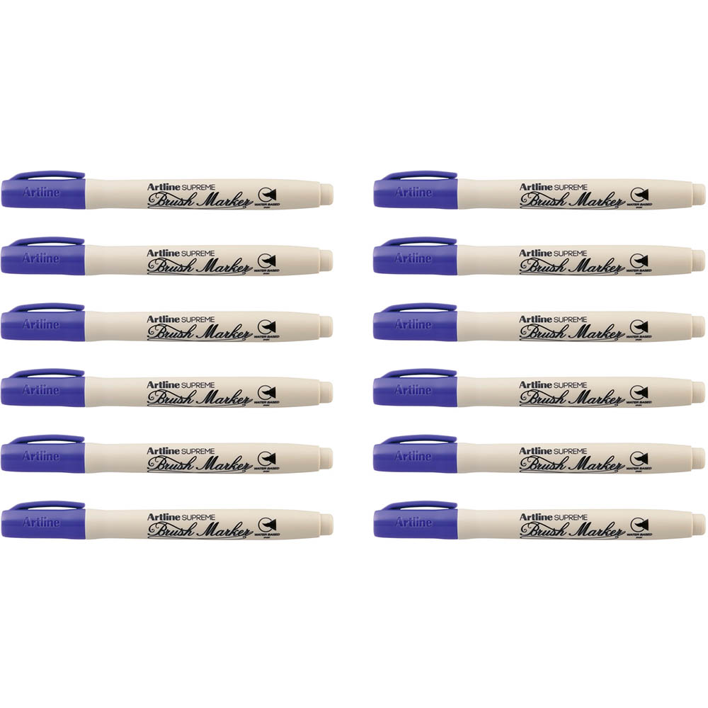Image for ARTLINE SUPREME BRUSH MARKER 5MM PURPLE BOX 12 from Memo Office and Art