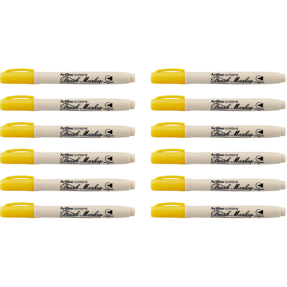 Image for ARTLINE SUPREME BRUSH MARKER 5MM YELLOW BOX 12 from Memo Office and Art
