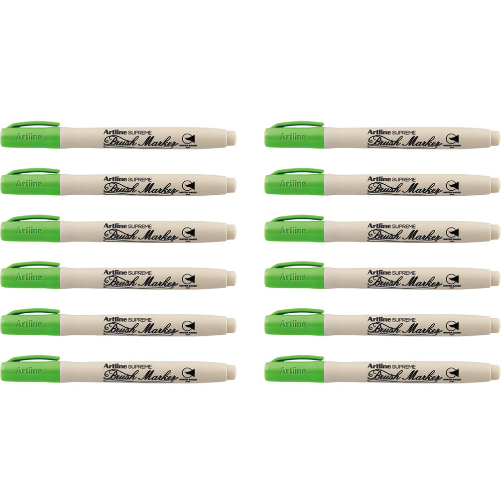 Image for ARTLINE SUPREME BRUSH MARKER 5MM YELLOW GREEN BOX 12 from BusinessWorld Computer & Stationery Warehouse