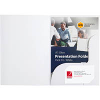 marbig professional presentation folder a5 gloss white pack 10