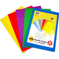 marbig manilla folder foolscap assorted pack 20