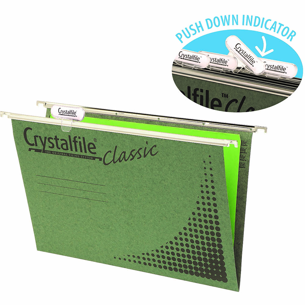 Image for CRYSTALFILE CLASSIC SUSPENSION FILES FOOLSCAP GREEN PACK 20 from Office Heaven