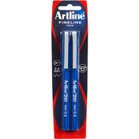 artline 200 fineliner pen 0.4mm blue pack 2
