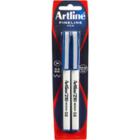 artline 210 fineliner pen 0.6mm blue pack 2