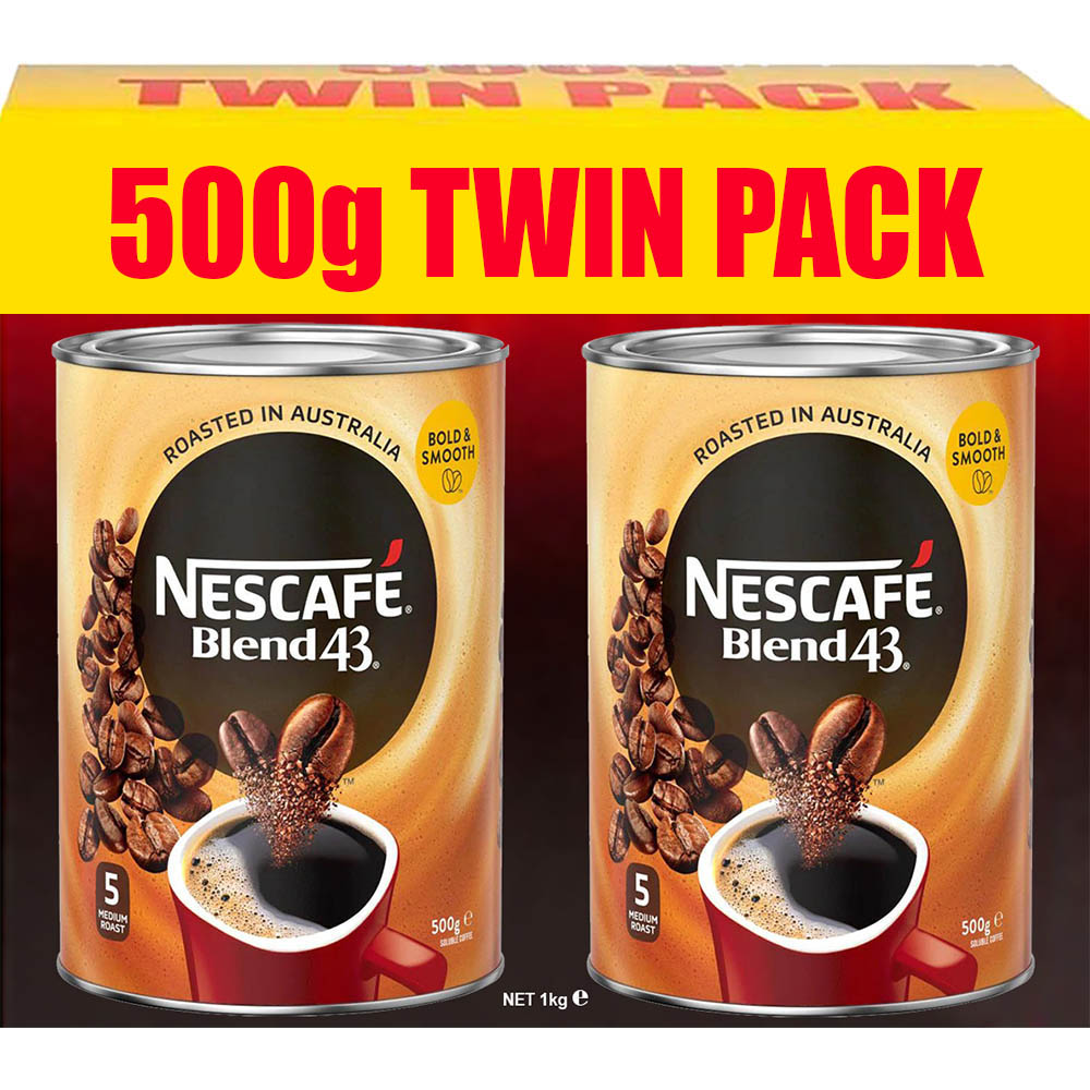 Image for NESCAFE BLEND 43 INSTANT COFFEE 500G PACK 2 from Prime Office Supplies