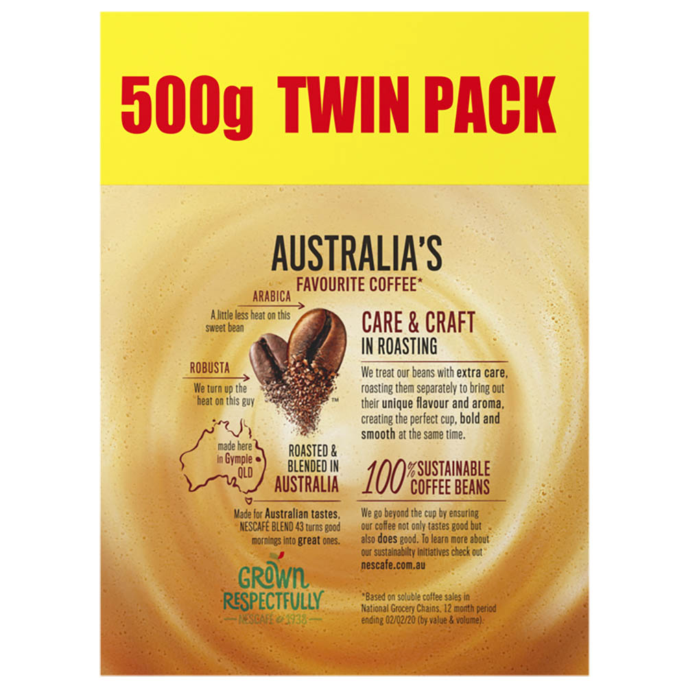 NESCAFE BLEND 43 INSTANT COFFEE 500G TWIN PACK 2 |  | 7024241i