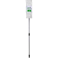 cleanlink microfibre flat mop with telescopic handle 1200mm white/green