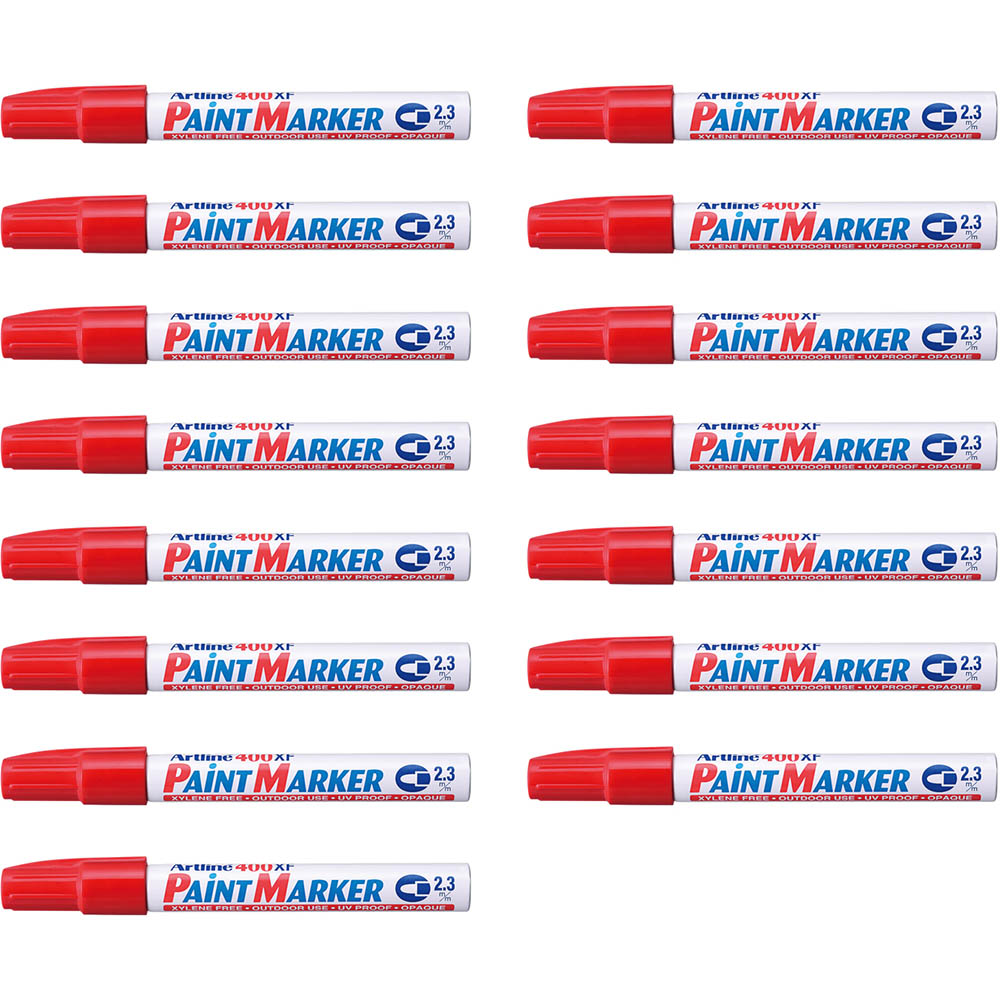 Image for ARTLINE 400 PAINT MARKER BULLET 2.3MM RED BOX 15 from York Stationers