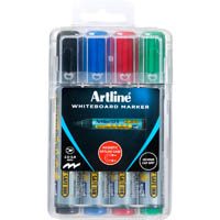 artline 579 whiteboard marker chisel 5mm assorted hard case pack 4
