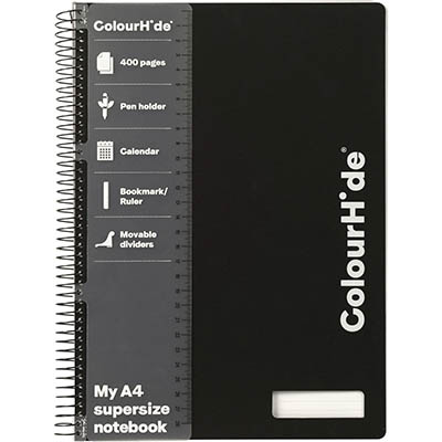 Image for COLOURHIDE MY NEVER-ENDING NOTEBOOK 400 PAGE A4 BLACK from Challenge Office Supplies