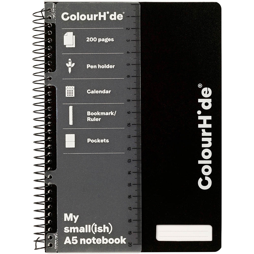 Image for COLOURHIDE MY SMALL NOTEBOOK 200 PAGE A5 BLACK from That Office Place PICTON