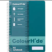 colourhide notebook 200 pages a5 teal green