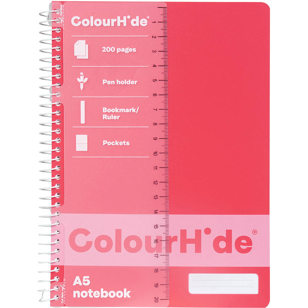 Image for COLOURHIDE NOTEBOOK 200 PAGE A5 WATERMELON from Office Heaven