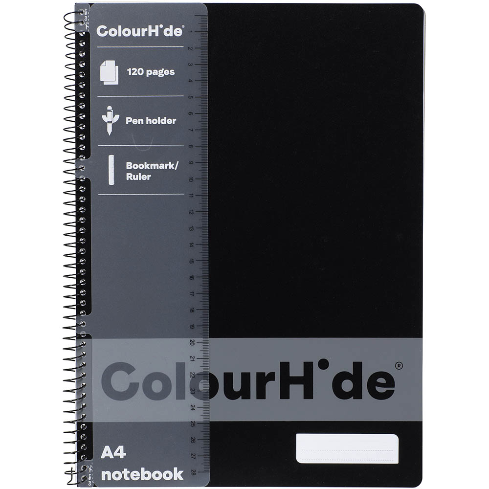 Image for COLOURHIDE 1719402J NOTEBOOK 120 PAGE A4 BLACK from Mitronics Corporation