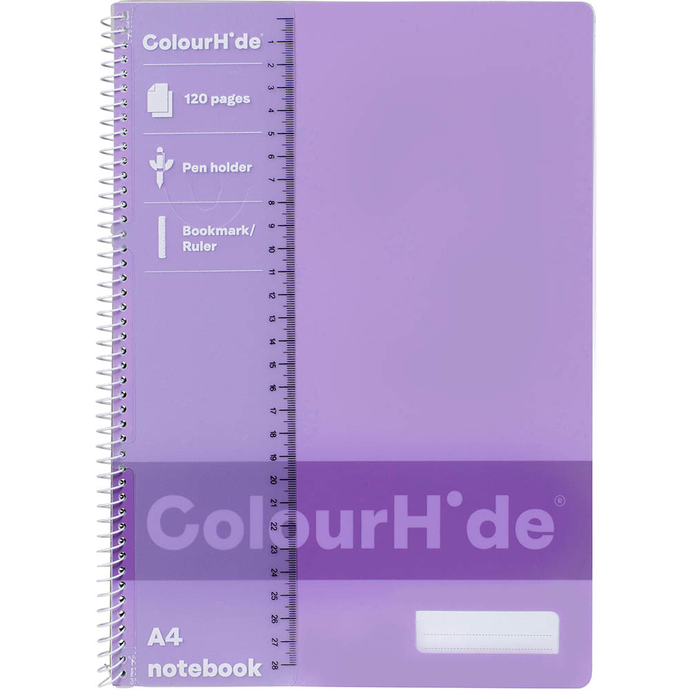 Image for COLOURHIDE 1719419J NOTEBOOK 120 PAGE A4 PURPLE from Office Express