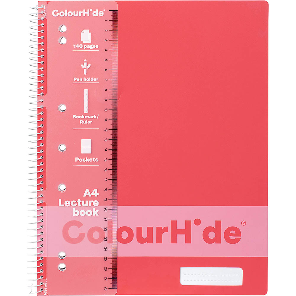Image for COLOURHIDE LECTURE NOTEBOOK 140 PAGE A4 WATERMELON from Mercury Business Supplies