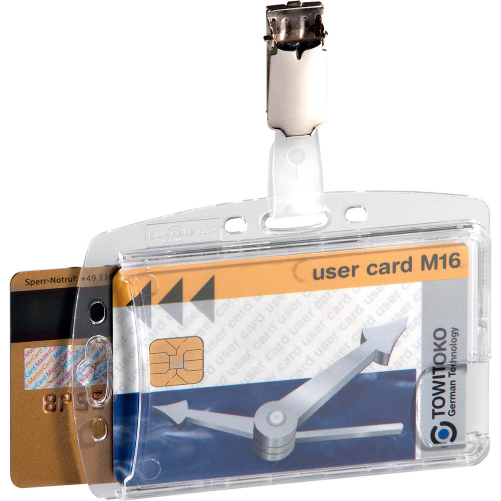 Image for DURABLE DUO CARD HOLDER WITH CLIP from Mitronics Corporation