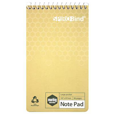 Image for MARBIG 100% RECYCLED POCKET NOTEBOOK 96 PAGE 85 X 150MM from Olympia Office Products