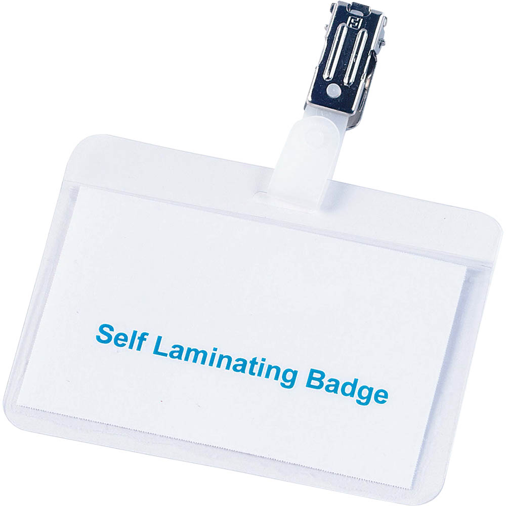 Image for DURABLE NAME BADGE SELF LAMINATING WITH ROTATING CLIP from Office Heaven