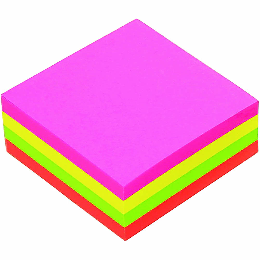 Image for MARBIG CUBE NOTES 320 SHEETS 75 X 75MM ASSORTED BRILLIANT from Positive Stationery