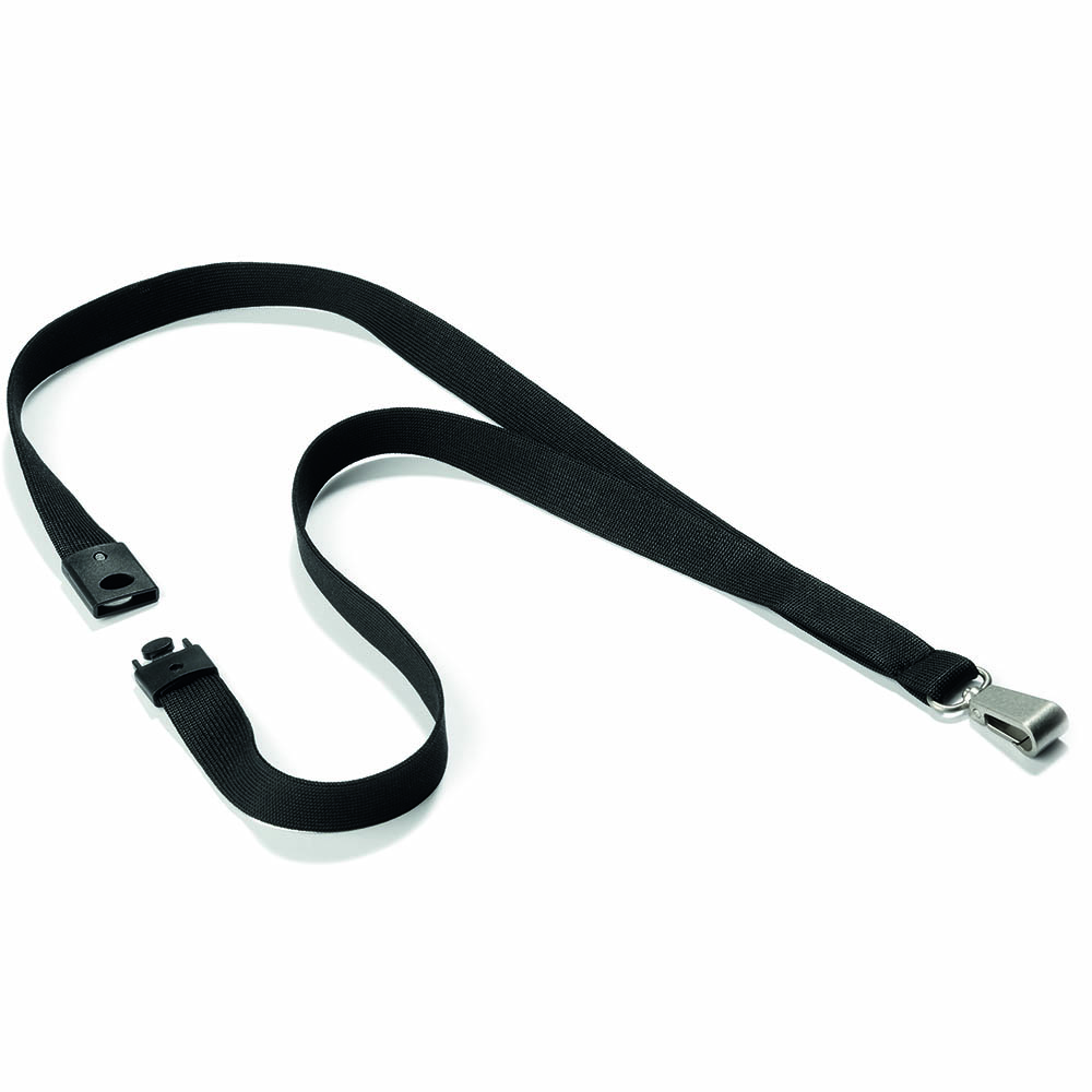 Image for DURABLE TEXTILE LANYARD SOFT COLOUR BLACK from Office Heaven