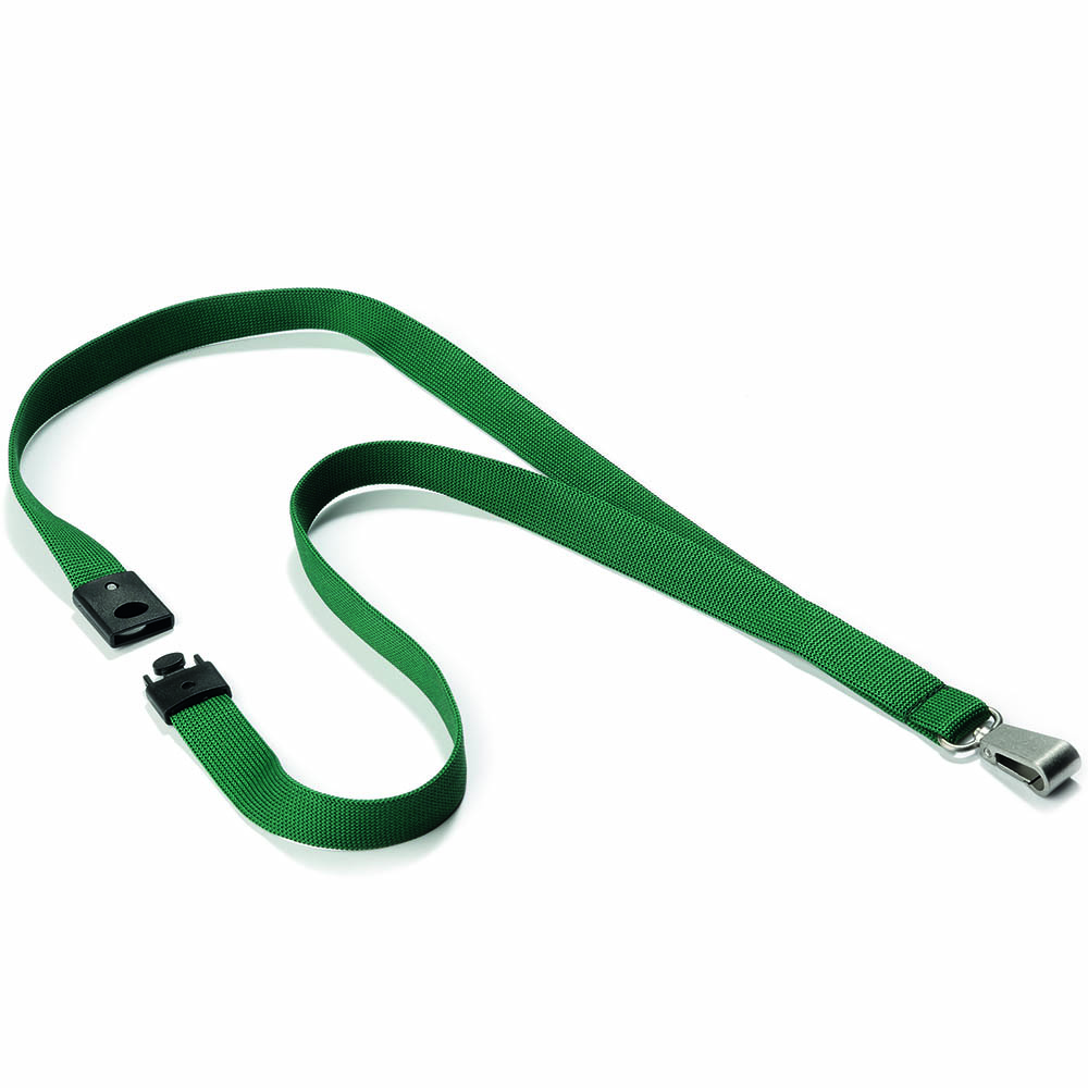 Image for DURABLE TEXTILE LANYARD SOFT COLOUR DARK GREEN from Office Heaven