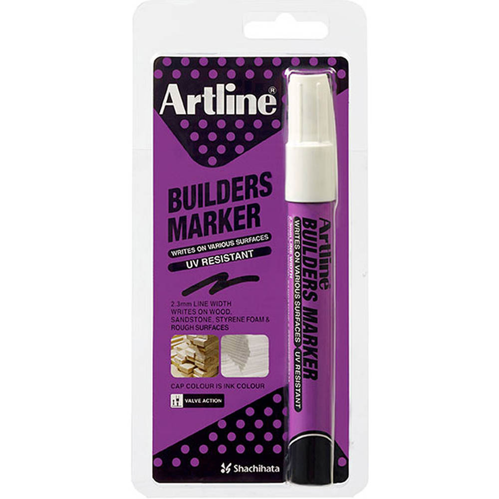 Image for ARTLINE BUILDERS PERMANENT MARKER BULLET 1.5MM WHITE HANGSELL from That Office Place PICTON