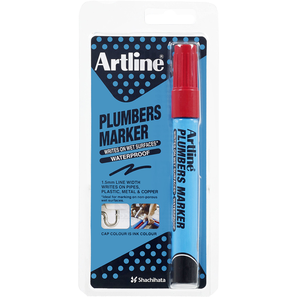 Image for ARTLINE PLUMBERS PERMANENT MARKER BULLET 1.5MM RED HANGSELL from That Office Place PICTON