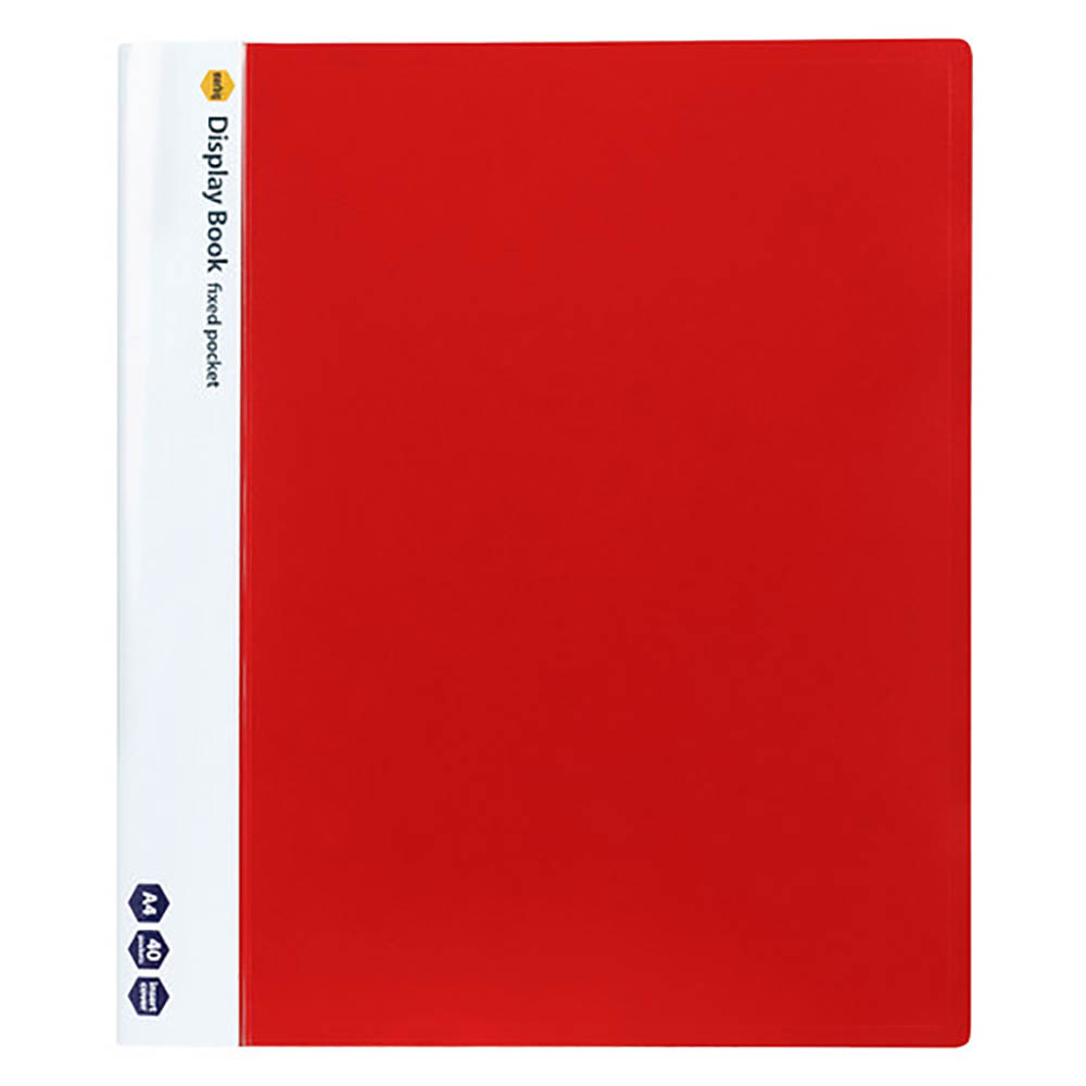 Image for MARBIG DISPLAY BOOK NON-REFILLABLE 40 POCKET A4 RED from BusinessWorld Computer & Stationery Warehouse