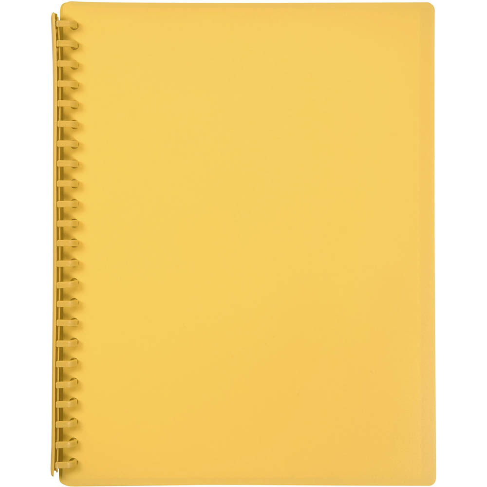 Image for MARBIG DISPLAY BOOK REFILLABLE 20 POCKET A4 YELLOW from Clipboard Stationers & Art Supplies