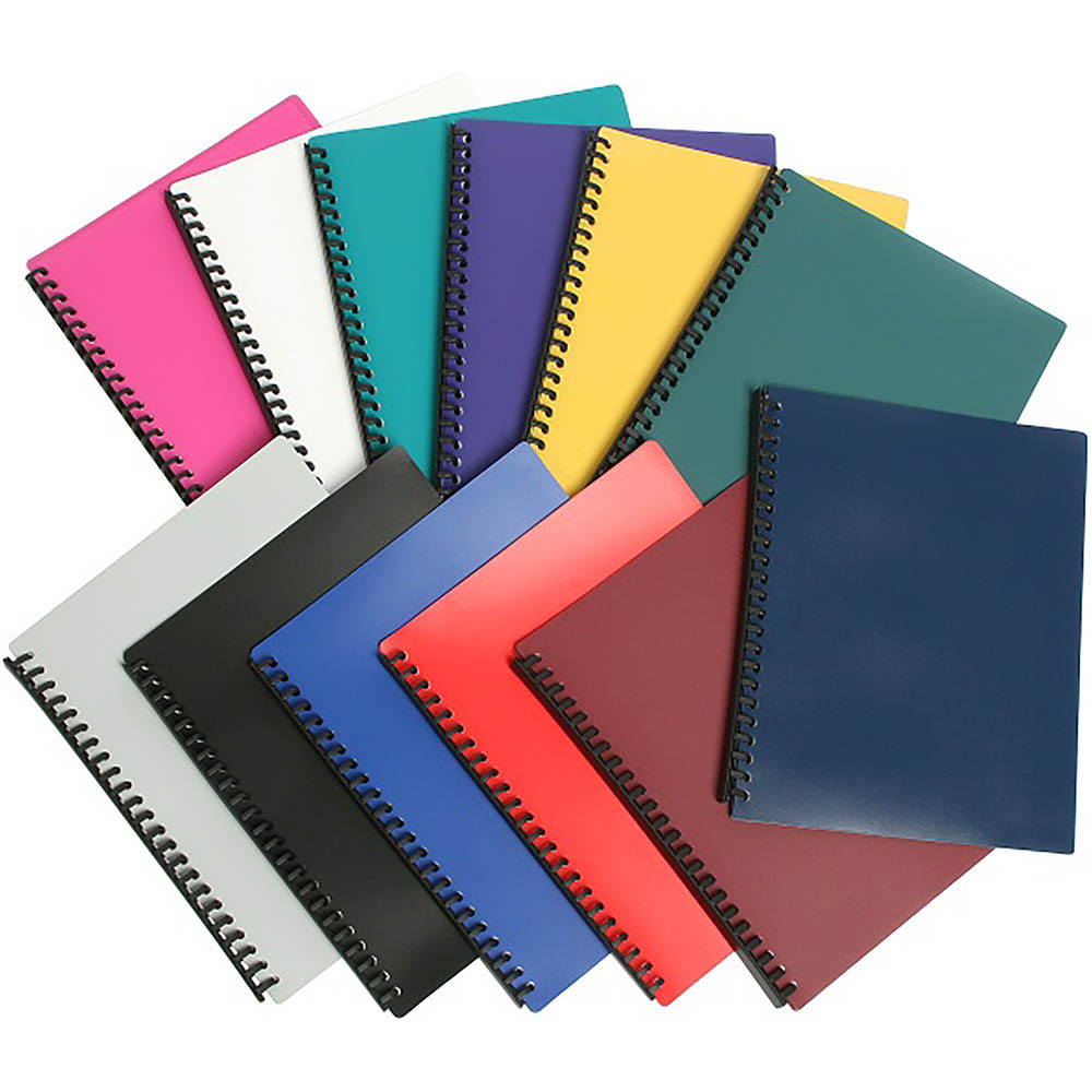 Image for MARBIG DISPLAY BOOK REFILLABLE 40 POCKET A4 ASSORTED PACK 12 from Olympia Office Products