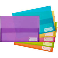 marbig polypick document wallet foolscap summer colours