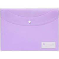 marbig doculope wallet button closure pp a4 pastel purple