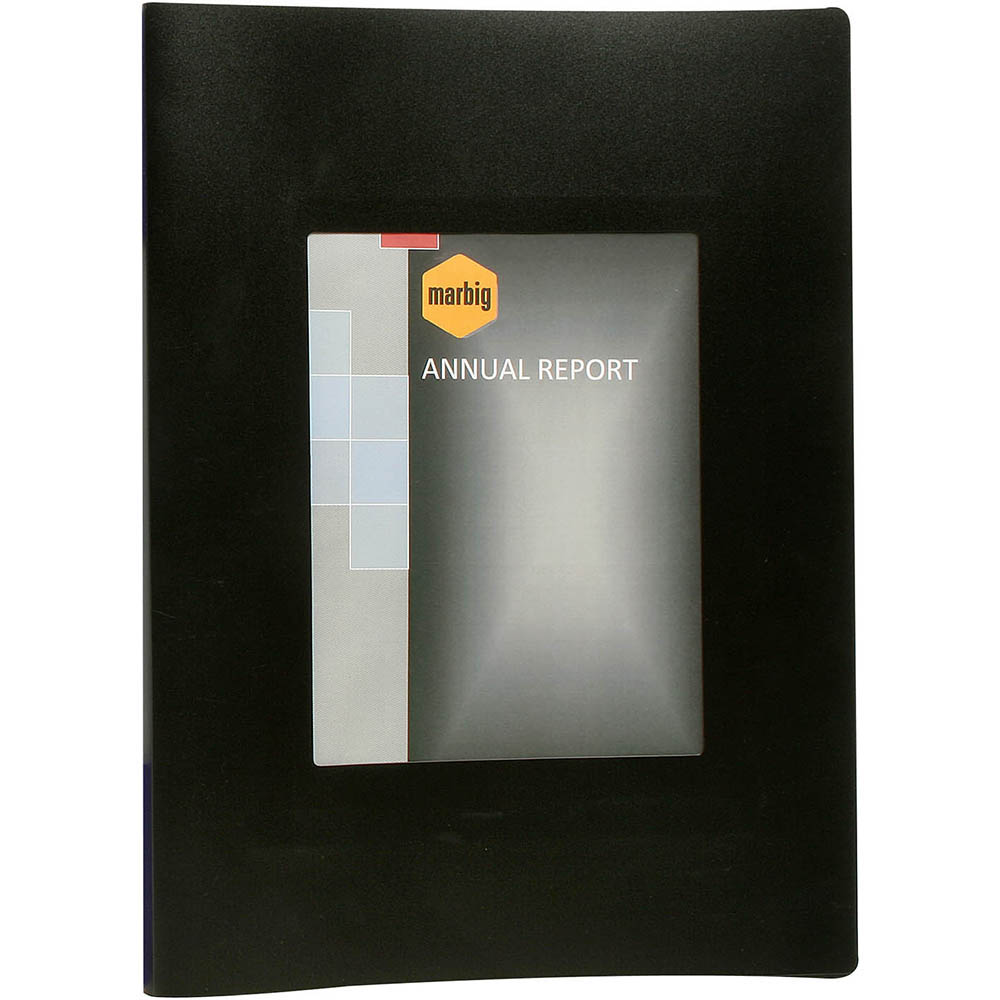 Image for MARBIG DISPLAY BOOK NON-REFILLABLE 20 POCKET WITH FRAME A3 BLACK from BusinessWorld Computer & Stationery Warehouse