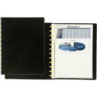 marbig kwik zip display book refillable 20 pocket a4 black