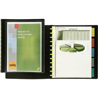 marbig kwik zip display book refillable insert cover 10 pocket with dividers a4 black