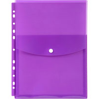 marbig binder pocket top opening a4 purple