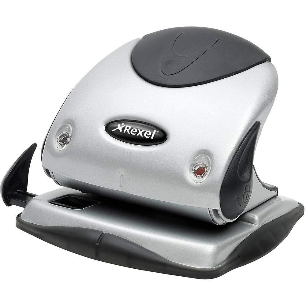 Image for REXEL P225 PRECISION 2 HOLE PUNCH 25 SHEET SILVER/BLACK from York Stationers