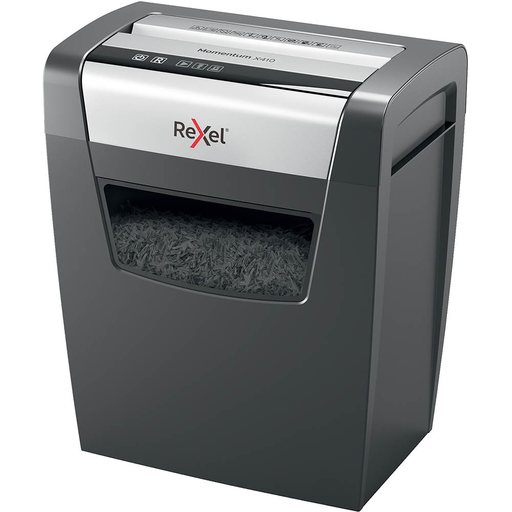 Image for REXEL MOMENTUM X410 MANUAL FEED CROSS CUT SHREDDER from Pinnacle Office Supplies