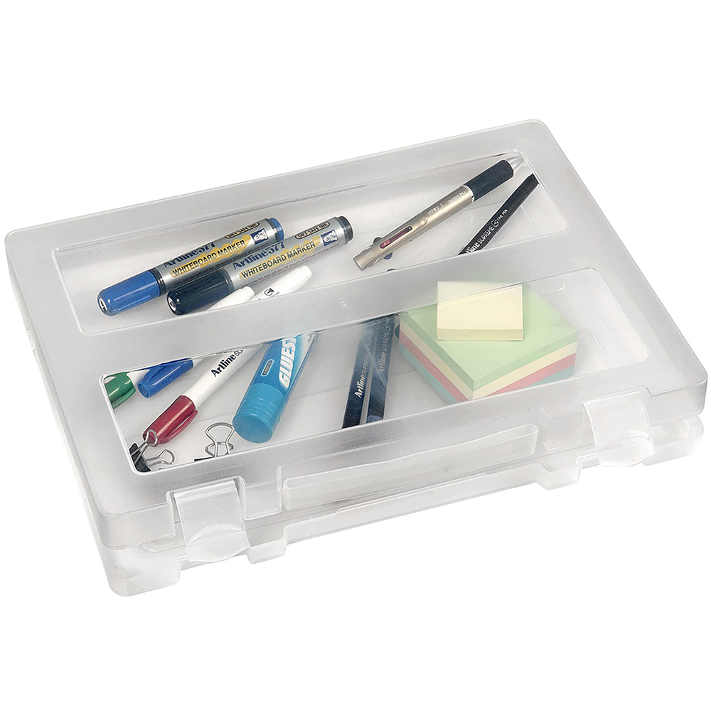 Image for MARBIG PLASTIC STORAGE CASE WITH HANDLE A4 CLEAR from Mitronics Corporation