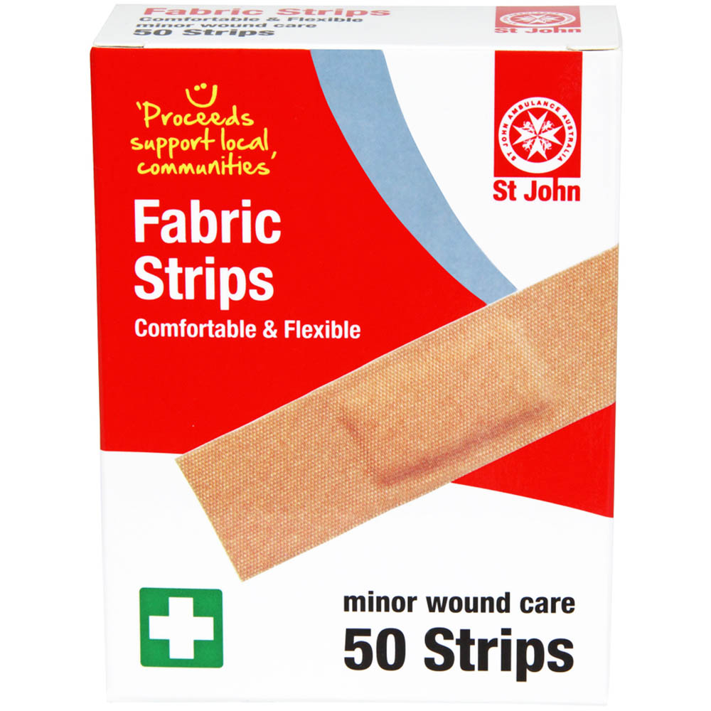 Image for ST JOHN FIRST AID STRIPS FABRIC PACK 50 from Clipboard Stationers & Art Supplies
