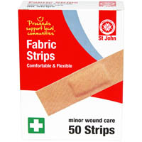 st john first aid strips fabric pack 50