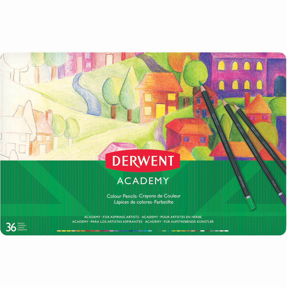 Image for DERWENT ACADEMY COLOURED PENCILS ASSORTED TIN 36 from Memo Office and Art