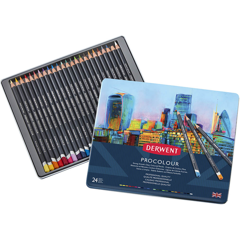 Image for DERWENT PROCOLOUR PENCIL ASSORTED TIN 24 from Mitronics Corporation