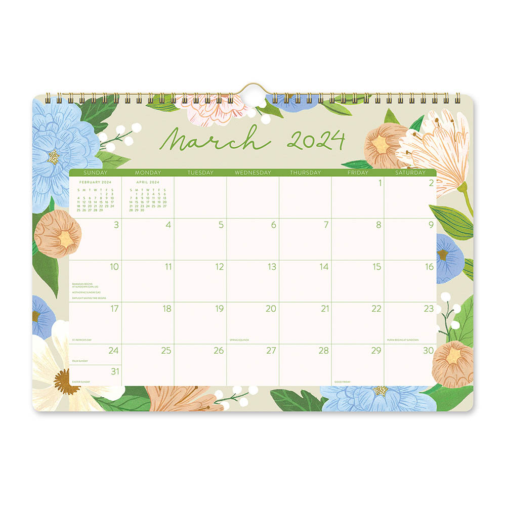 Image for ORANGE CIRCLE 24100 DELUXE WALL CALENDAR BELLA FLORA from Australian Stationery Supplies