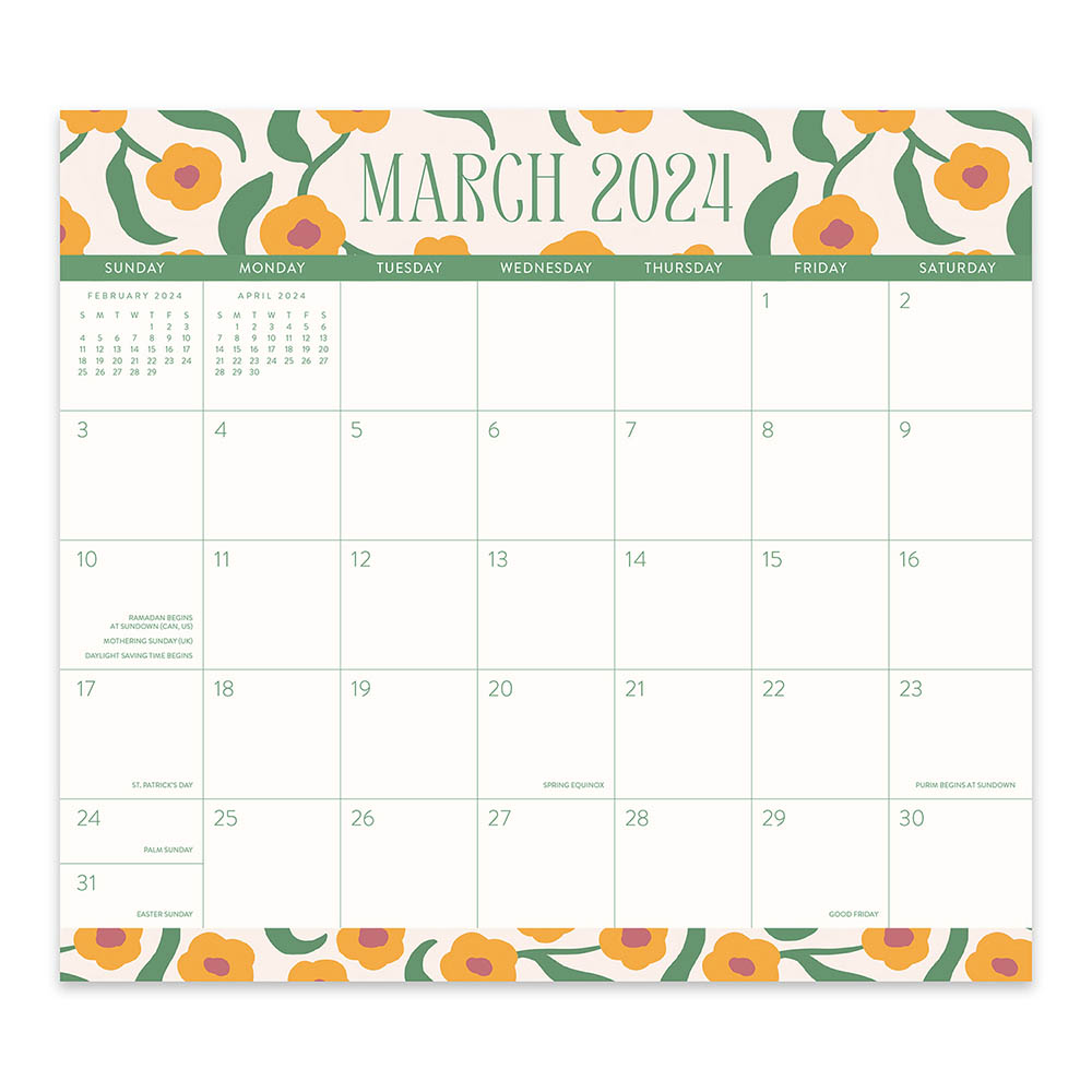 Image for ORANGE CIRCLE 24125 MAGNETIC MONTHLY PAD MODERN FLORAL from Australian Stationery Supplies