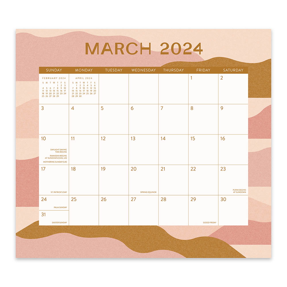 Image for ORANGE CIRCLE 24128 MAGNETIC MONTHLY PAD MUTED LANDSCAPES from Australian Stationery Supplies