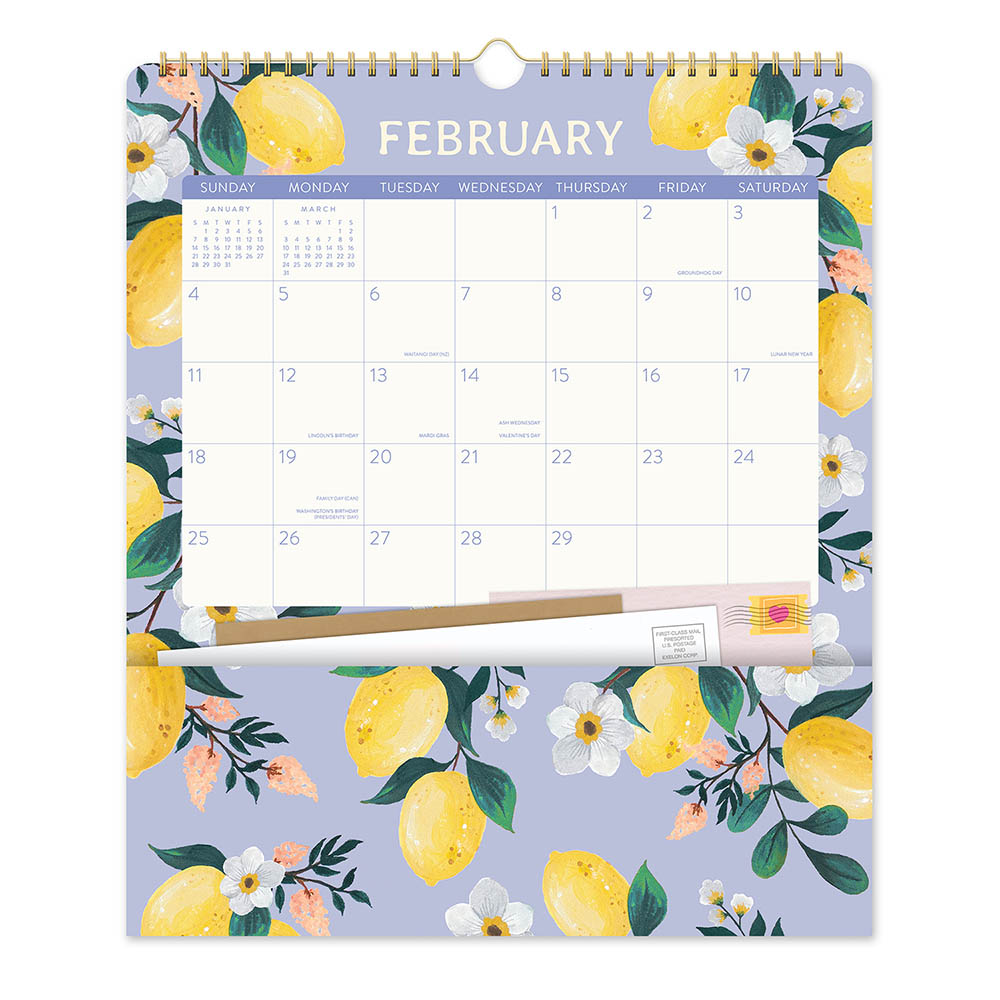 Image for ORANGE CIRCLE 24151 POCKETS PLUS CALENDAR FRUIT AND FLORA from Office Heaven